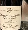 Joel’s Wine of the Month – October 2018 – 2015 Gevrey Chambertin V.V. – Domaine Roux Lambert